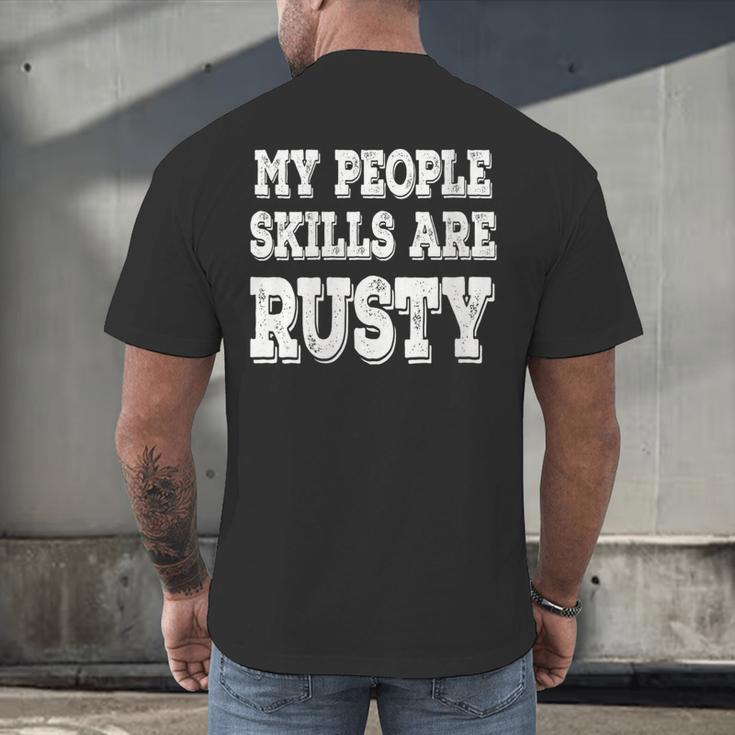 Women's My People Skills Are Rusty Introvert SPN Moments Men's Back Print T-Shirt