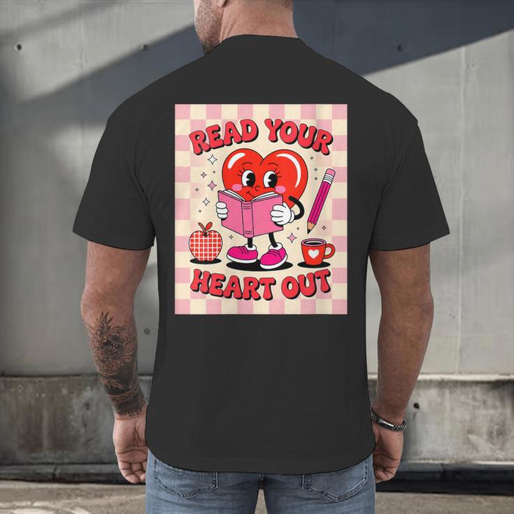 Women's Read Your Heart Out Groovy Bookish Valentine Day Women Girls Men's Back Print T-Shirt Women's Read Your Heart Out Groovy Bookish Valentine Day Women Girls Men's Back Print T-Shirt