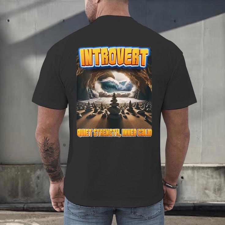 World Introvert Day Quiet Strength Inner Calm Men's Back Print T-Shirt World Introvert Day Quiet Strength Inner Calm Men's Back Print T-Shirt