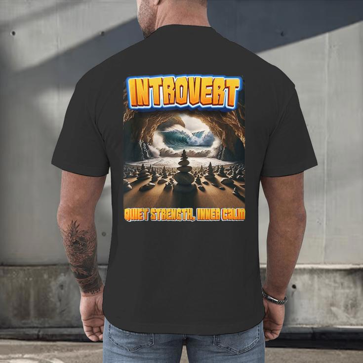 World Introvert Day Quiet Strength Inner Calm Men's Back Print T-Shirt