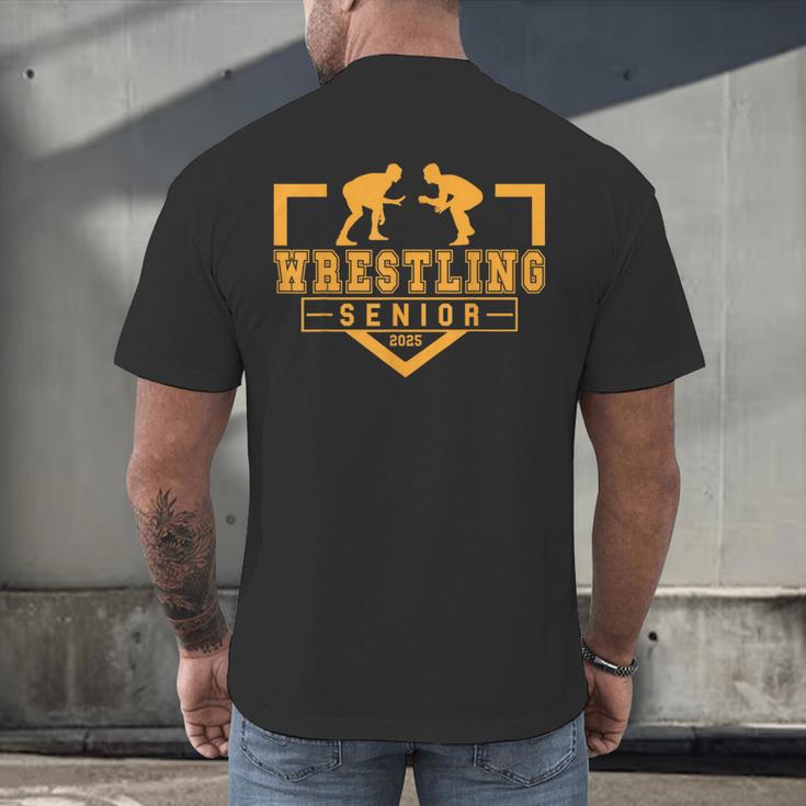 Wrestling Senior Night Wrestling Senior 2025 Graduation 17 Men's Back Print T-Shirt