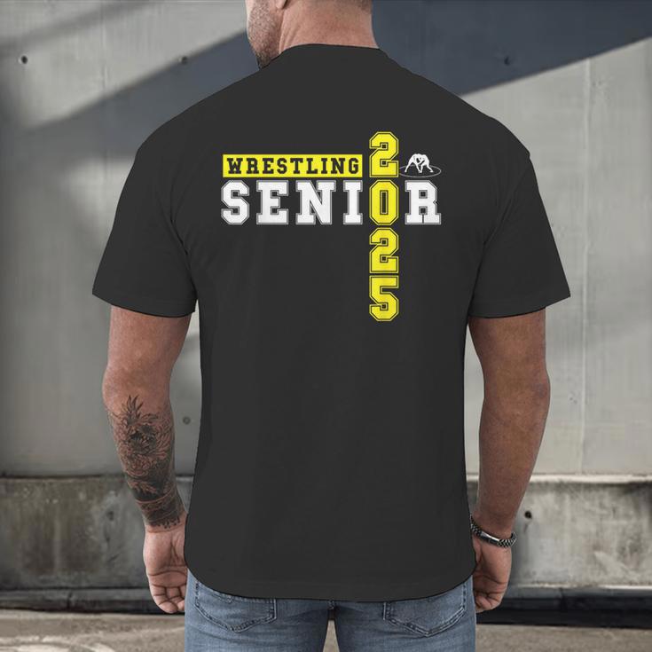 Wrestling Senior Night Wrestling Senior 2025 Graduation 22 Men's Back Print T-Shirt