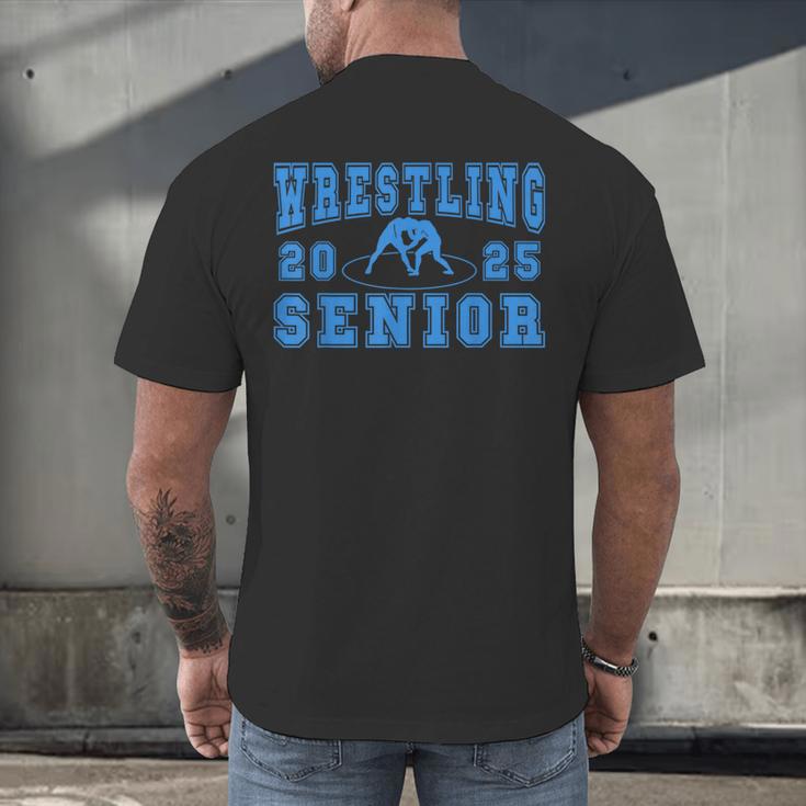 Wrestling Senior Night Wrestling Senior 2025 Graduation 44 Men's Back Print T-Shirt
