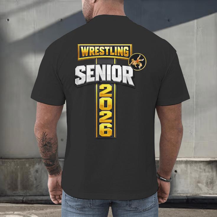 Wrestling Senior Night Senior 2026 Faith Cross Graduation Men's Back Print T-Shirt