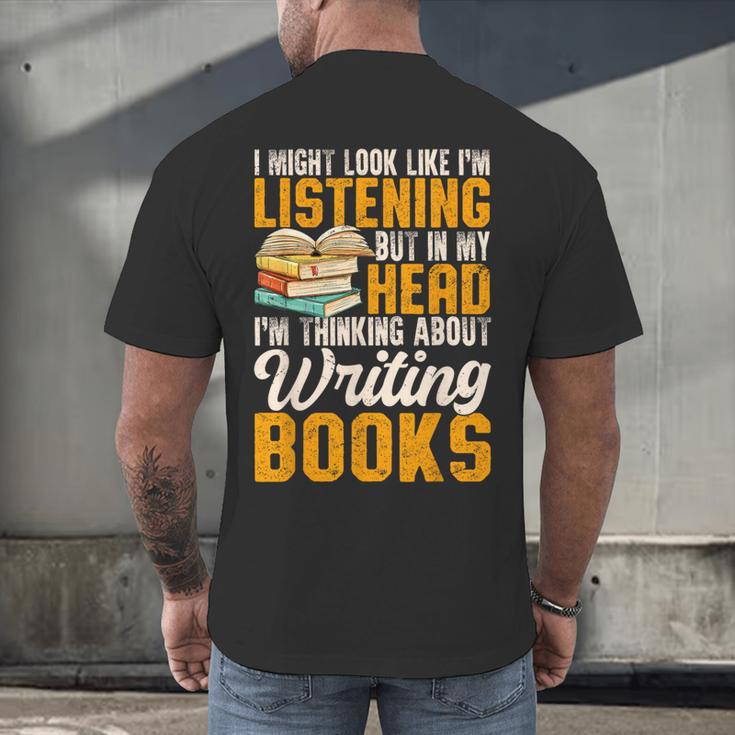 Writer Book Published Author Writers Men Women Men's Back Print T-Shirt