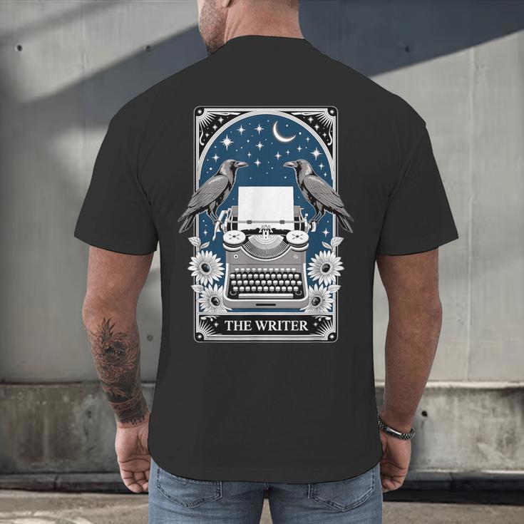 The Writer Typewriter Crow Writing Journalist Book Writer Men's Back Print T-Shirt