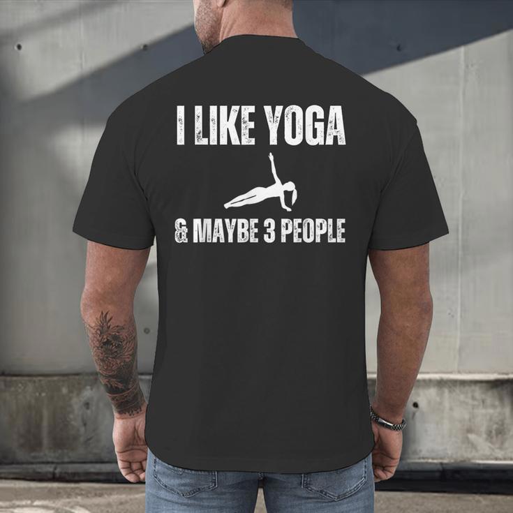 I Like Yoga And Maybe 3 People Introvert Namaste Men's Back Print T-Shirt