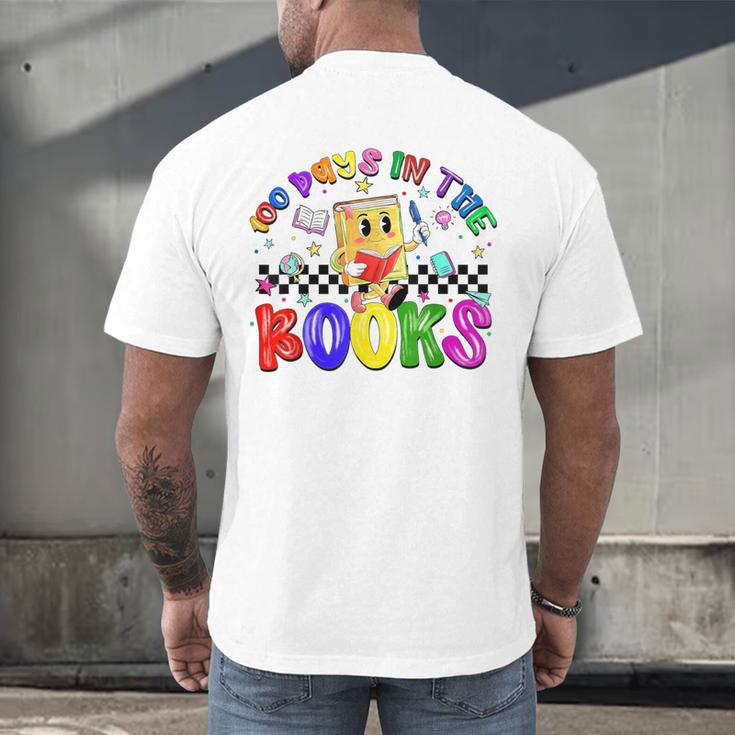 100 Days In The Book Fun 100 Days Of School Boy Girl Teacher Men's Back Print T-Shirt 100 Days In The Book Fun 100 Days Of School Boy Girl Teacher Men's Back Print T-Shirt