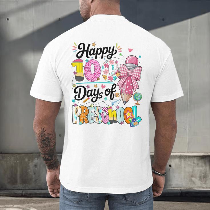 100th Day Of School Teacher Books 100 Days Of Preschool Girl Men's Back Print T-Shirt