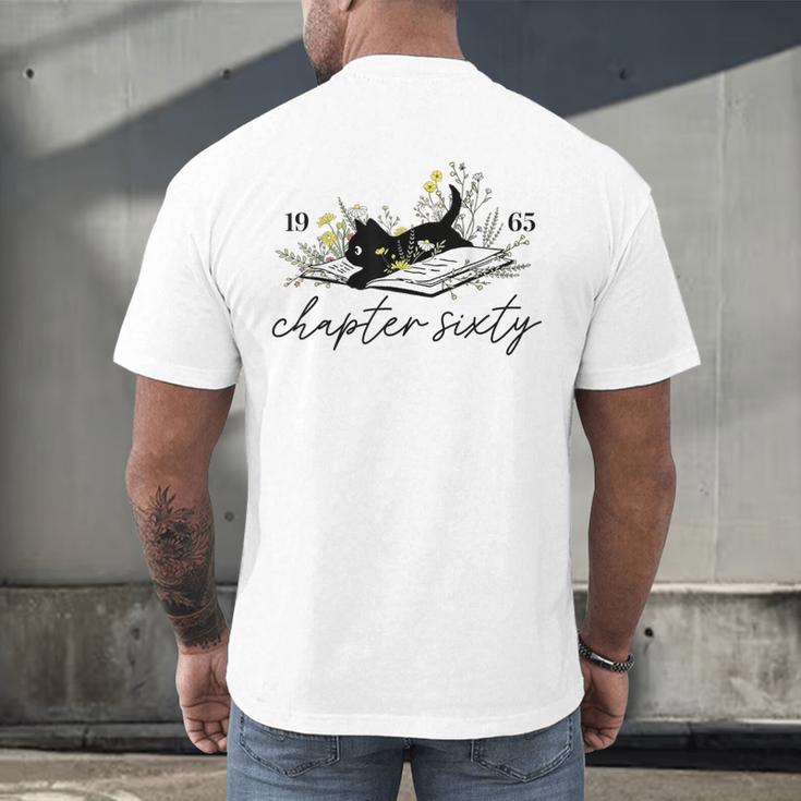 1965 Chapter Sixty Book Cat Lover 60th Birthday For Men Women Men's Back Print T-Shirt 1965 Chapter Sixty Book Cat Lover 60th Birthday For Men Women Men's Back Print T-Shirt