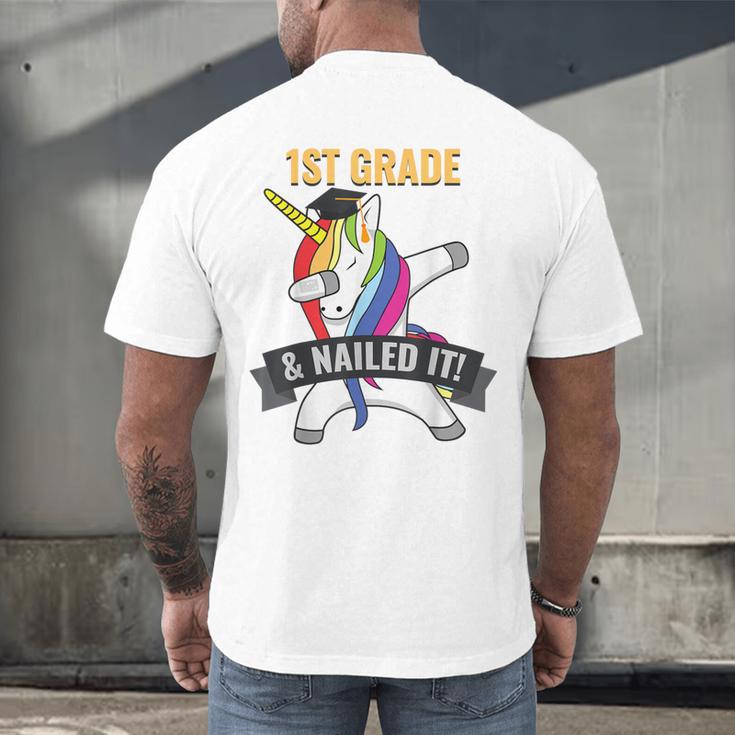 1ST GRADE NAILED IT UNICORN DABBING GRADUATION T-SHIRT Men's Back Print T-Shirt