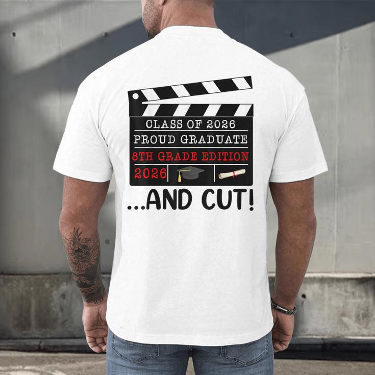 8th Grade Graduation 2026 Graduate Clapperboard Men's Back Print T-Shirt