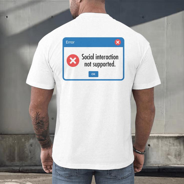 Anti Social Introvert Social Interaction Not Supported Men's Back Print T-Shirt Anti Social Introvert Social Interaction Not Supported Men's Back Print T-Shirt