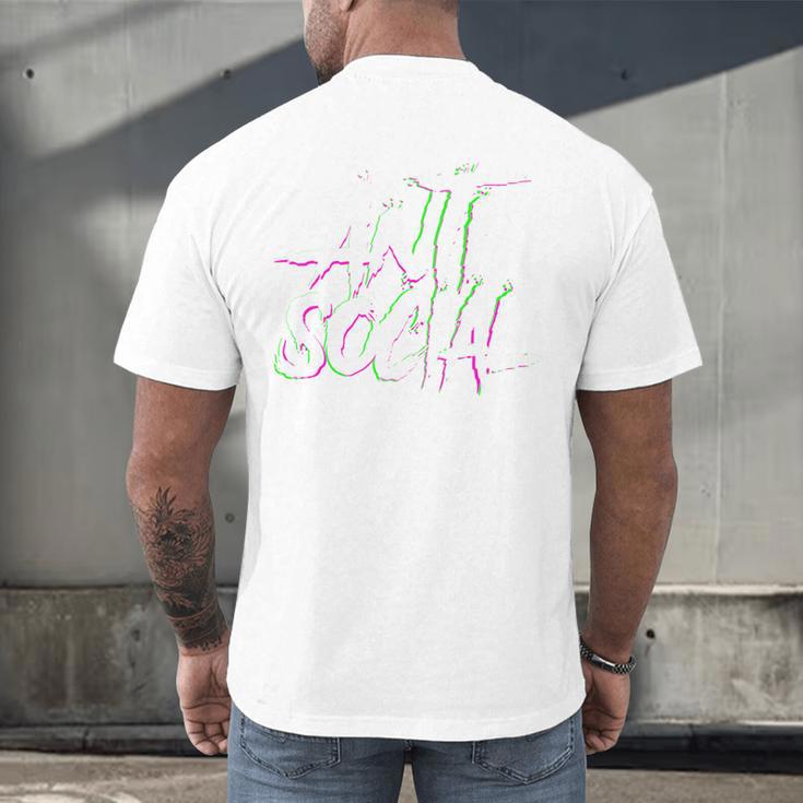 Antisocial Introvert I Hate People Antisocial Club EDM Premium Tri-Blend Men's Back Print T-Shirt