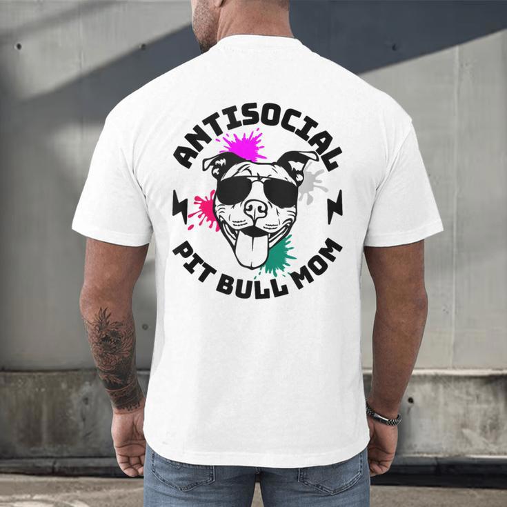 Antisocial Pit Bull Mom Pittie Introvert Dog Lover Pit Bull Men's Back Print T-Shirt Antisocial Pit Bull Mom Pittie Introvert Dog Lover Pit Bull Men's Back Print T-Shirt