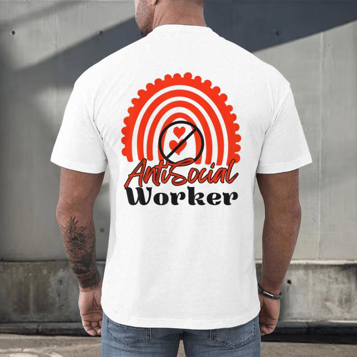 AntiSocial Worker Anti-Social Social Worker Introvert Men's Back Print T-Shirt