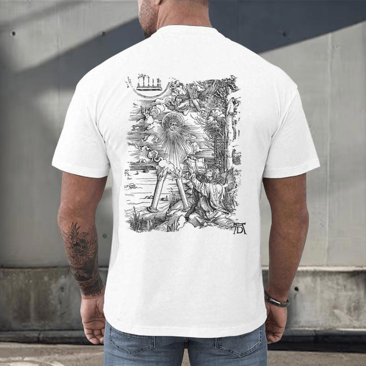 Apocalypse St John Devours The Book 1498 DüRer Angels Men's Back Print T-Shirt Apocalypse St John Devours The Book 1498 DüRer Angels Men's Back Print T-Shirt