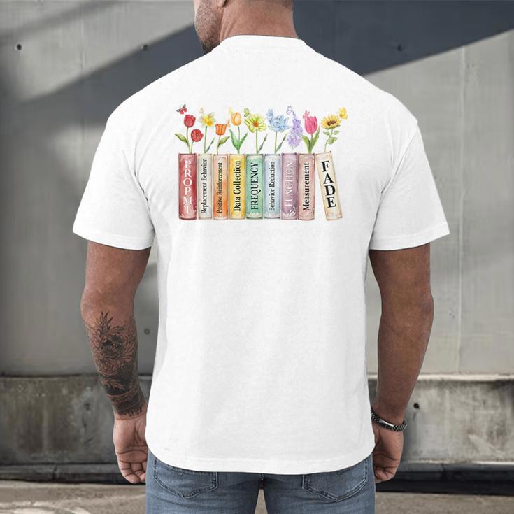 Applied Behavior Analysis Book Wildflower ABA RBT Therapist Premium Tri-Blend Men's Back Print T-Shirt
