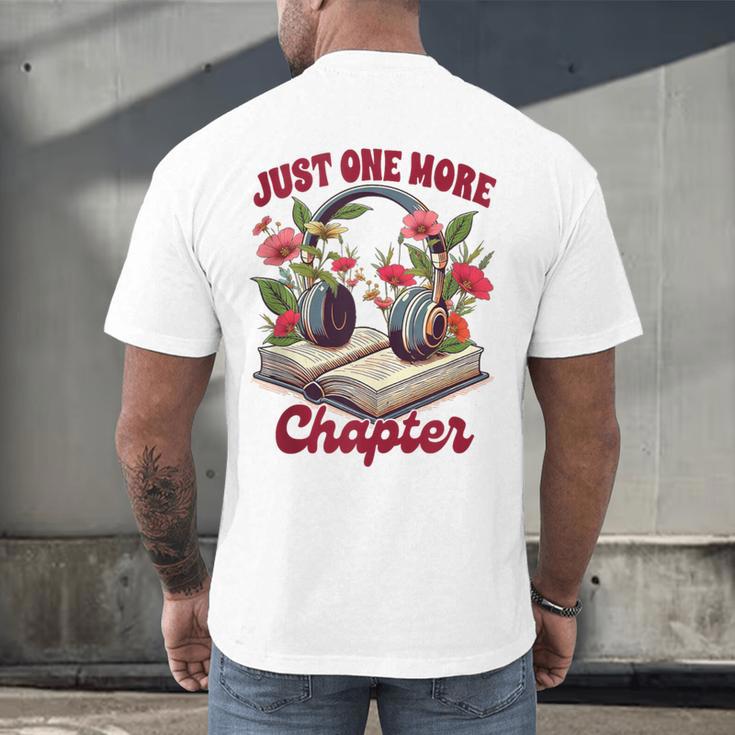 Audiobook Lover Bookish Headphones Just One More Chapter Men's Back Print T-Shirt