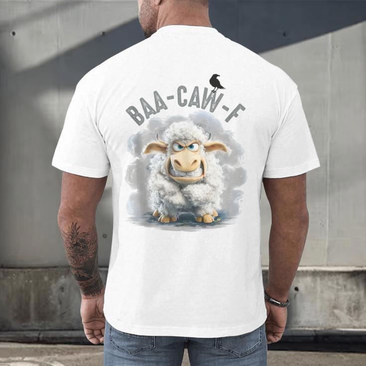 Back Off – Sheep Baa Crow Caw Pun For Introverts Men's Back Print T-Shirt