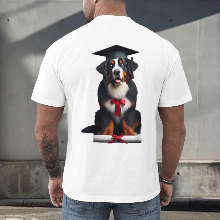 Bernese Mountain Dog Graduation Cap Graduate Training School For Men Women Girls Kids Men's Back Print T-Shirt