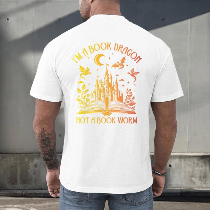 Book Dragon Not Book Worm Premium Men's Back Print T-Shirt