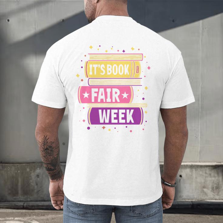 Book Fair Bookworm Library Its Book Fair Week Men's Back Print T-Shirt