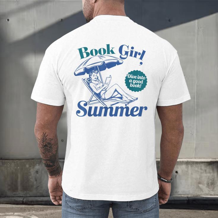 Book Girl Summer Bookish Beach Men's Back Print T-Shirt