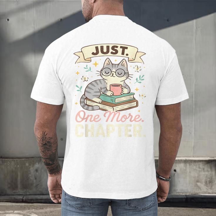 Book Lover Cute Cat Coffee Just 1 More Chapter Cozy Reading Men's Back Print T-Shirt