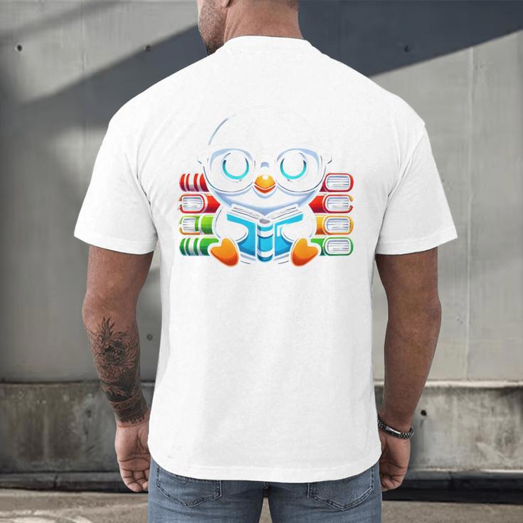 Book Lover Reading Penguin Men's Back Print T-Shirt