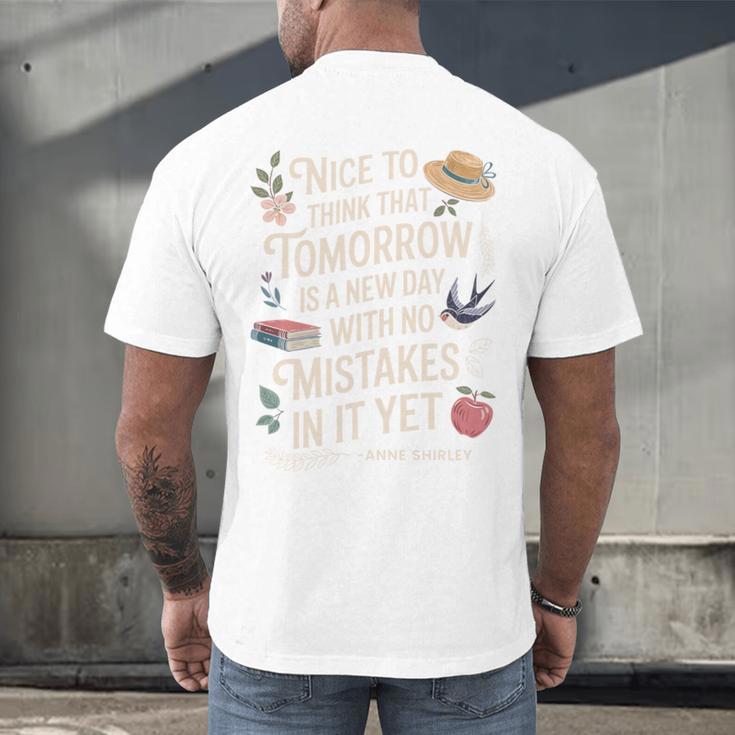 Book Lover Tomorrow Quote Anne Shirley Men's Back Print T-Shirt