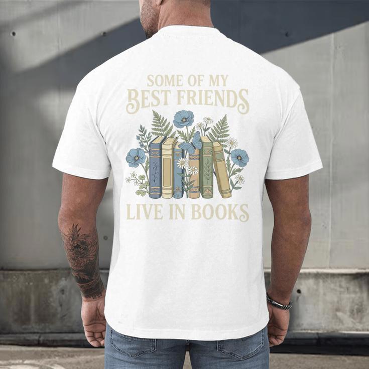Book Lover Vintage Botanical Friends Premium Tri-Blend Men's Back Print T-Shirt Book Lover Vintage Botanical Friends Premium Tri-Blend Men's Back Print T-Shirt