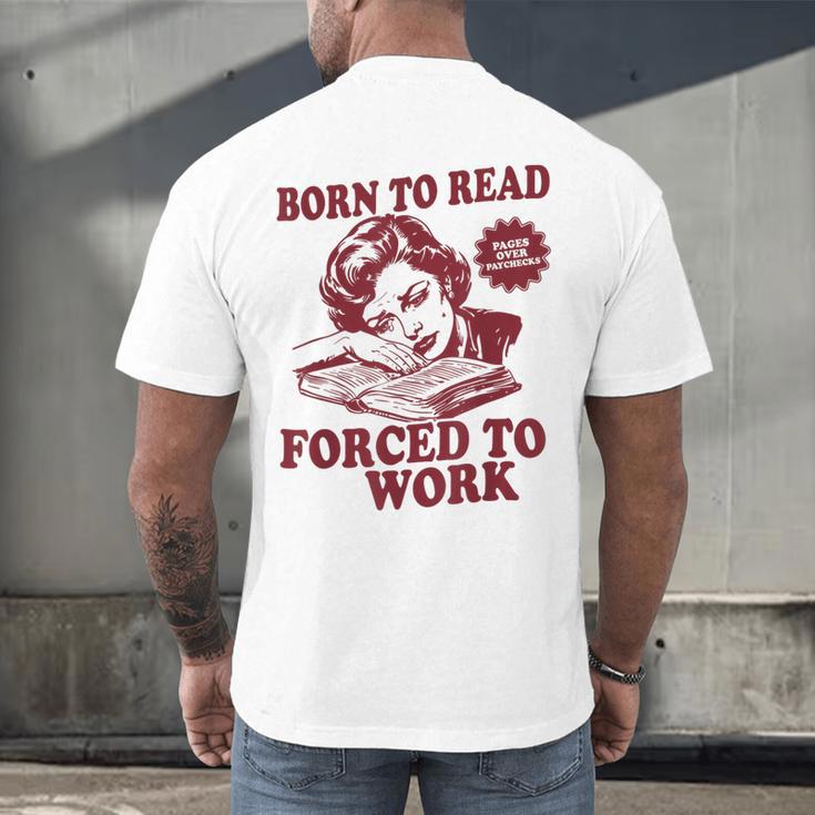 Book Readers Forced To Work Sadness Men's Back Print T-Shirt