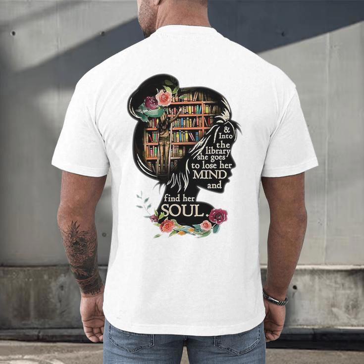 Book Reading Bookworm Book Lover Women Kids Girls Librarian Men's Back Print T-Shirt
