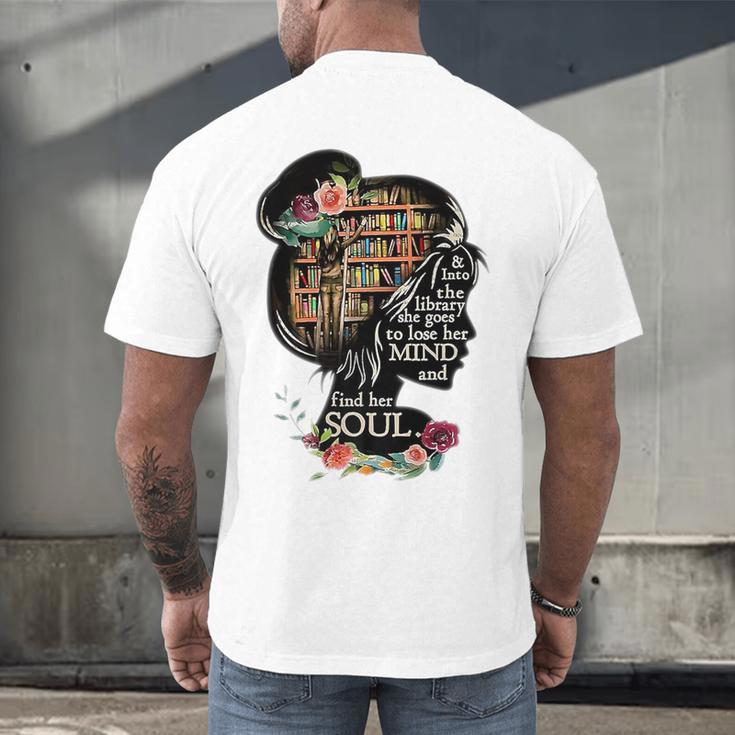 Book Reading Bookworm Book Lover Women Kids Girls Librarian Premium Men's Back Print T-Shirt