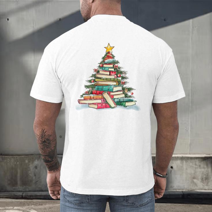 All Booked For Christmas Book Christmas Tree Lights Xmas Men's Back Print T-Shirt All Booked For Christmas Book Christmas Tree Lights Xmas Men's Back Print T-Shirt
