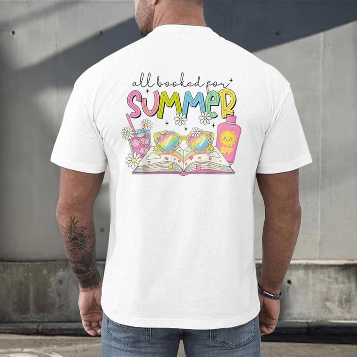 All Booked For Summer Reading Beach Floral Bookish Book Girl Men's Back Print T-Shirt