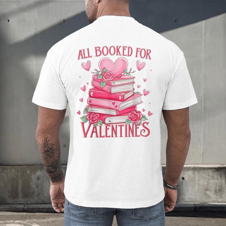 All Booked For Valentine Books Lover Teacher Floral Men's Back Print T-Shirt All Booked For Valentine Books Lover Teacher Floral Men's Back Print T-Shirt