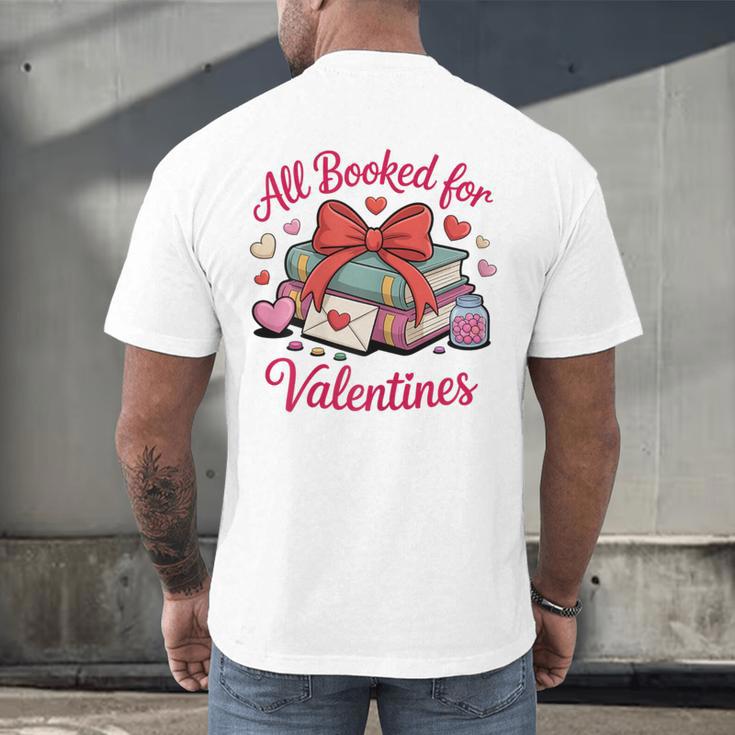 All Booked For Valentines Book Lover Teachers Men's Back Print T-Shirt All Booked For Valentines Book Lover Teachers Men's Back Print T-Shirt