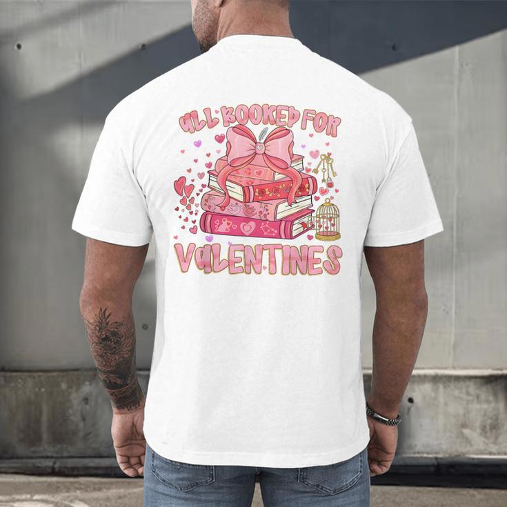 All Booked For Valentines Book Lovers Teacher Kid Valentines Men's Back Print T-Shirt
