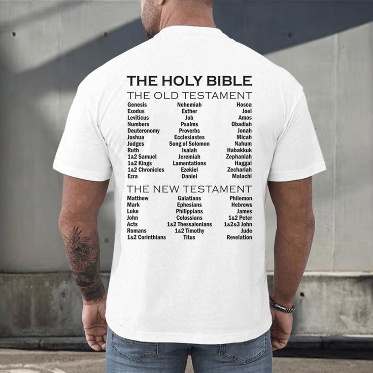 The Books Of The Bible Old And New Testament Complete List Men's Back Print T-Shirt