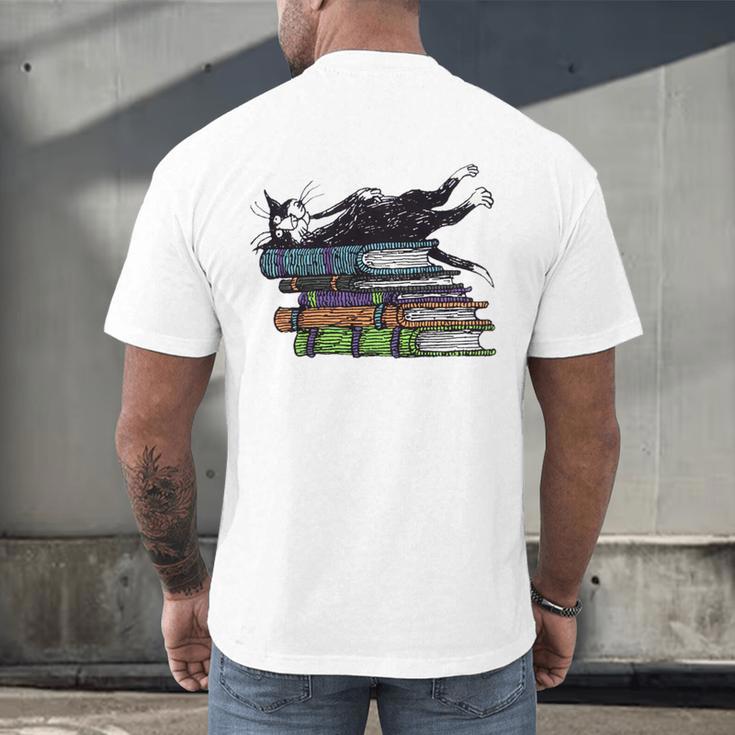 Books Cats Life Is Sweet Cats Books Lover Men Women Men's Back Print T-Shirt Books Cats Life Is Sweet Cats Books Lover Men Women Men's Back Print T-Shirt