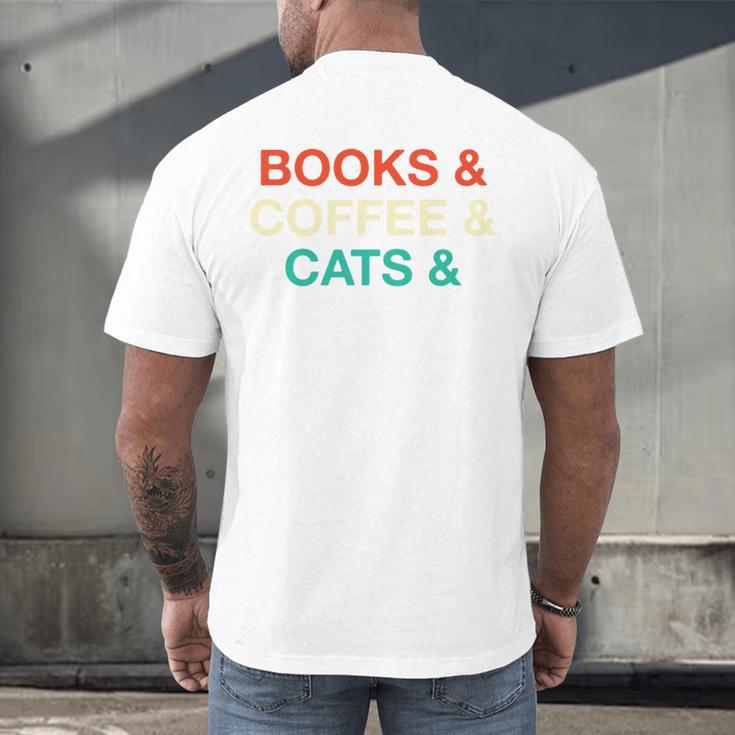 Books Coffee Cats Social Justice Men's Back Print T-Shirt
