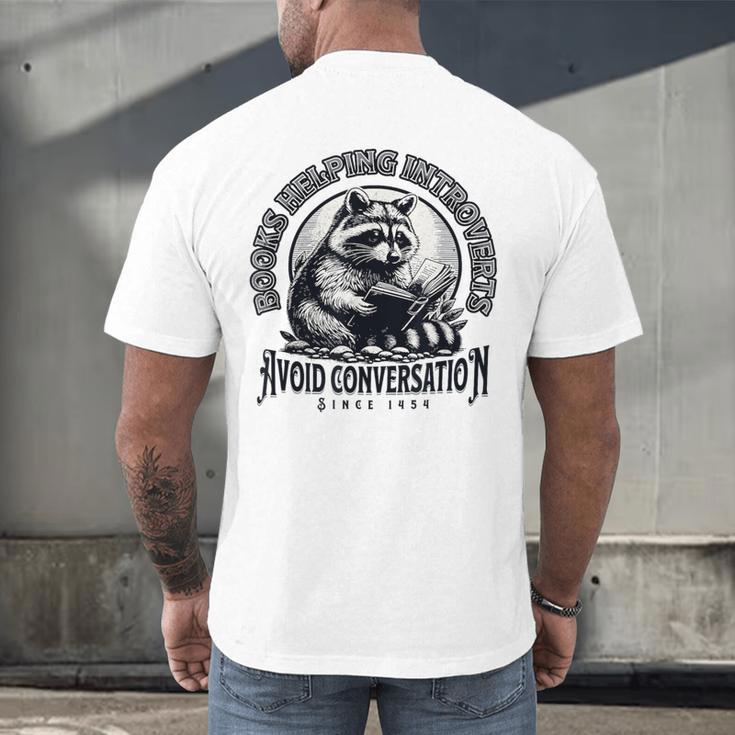 Books Helping Introvert Avoid Conversation Since 1454 Men's Back Print T-Shirt
