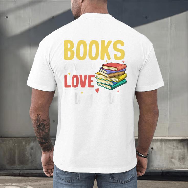Books Are My Love Language Stack Men's Back Print T-Shirt