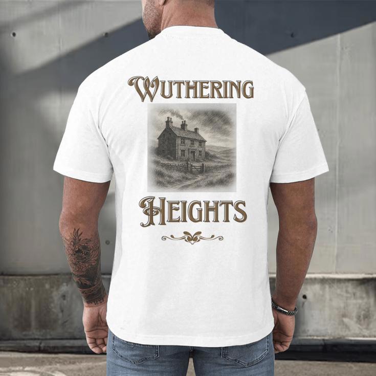Bronte Novel Wuthering Heights Moorland Gothic Book Cover Men's Back Print T-Shirt