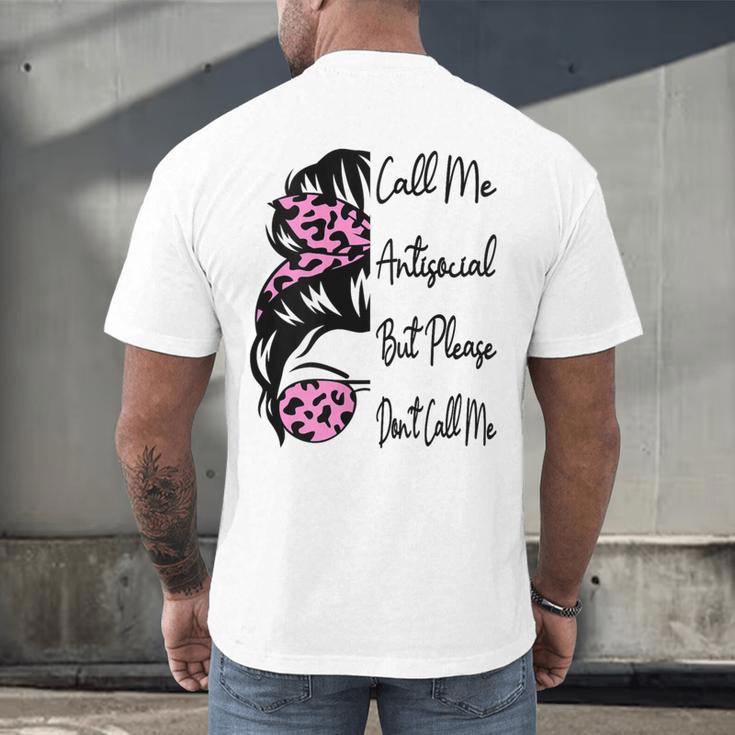 Call Me Antisocial But Please Don't Call Me Introvert Men's Back Print T-Shirt