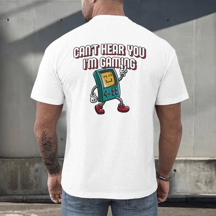 Cant Hear You Im Gaming Introvert Gamer Antisocial Men's Back Print T-Shirt Cant Hear You Im Gaming Introvert Gamer Antisocial Men's Back Print T-Shirt