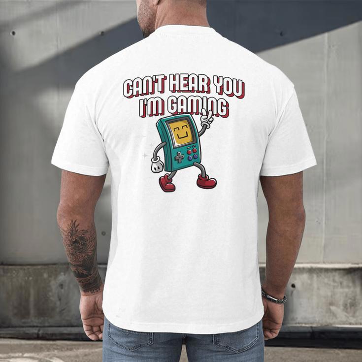 Cant Hear You Im Gaming Introvert Gamer Antisocial Raglan Baseball Tee Men's Back Print T-Shirt