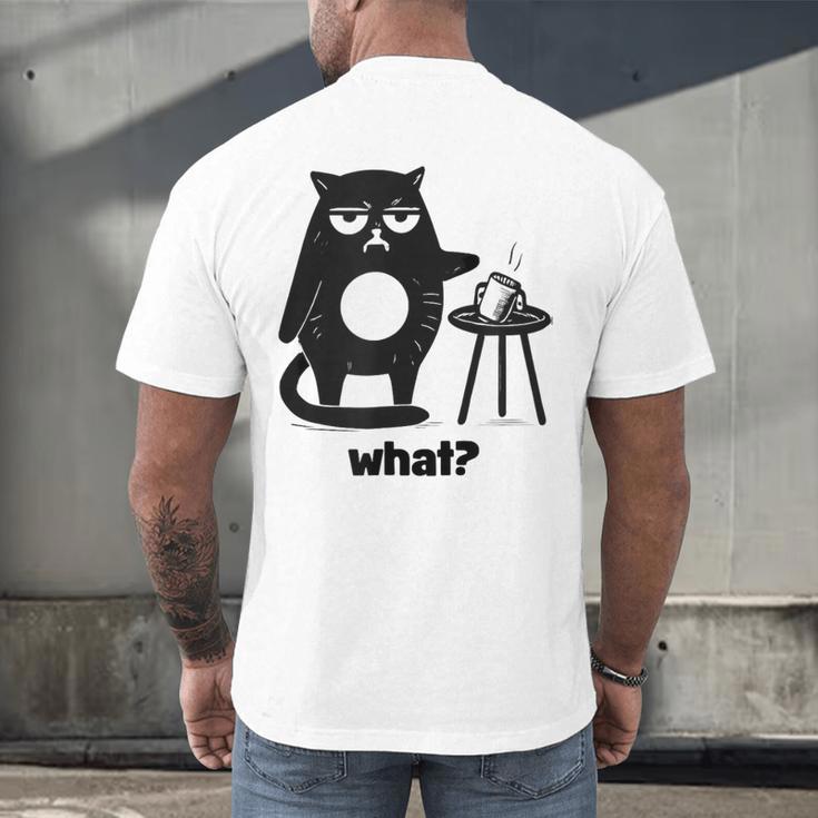 Cat What Humor Introvert Anti-Social Men's Back Print T-Shirt Cat What Humor Introvert Anti-Social Men's Back Print T-Shirt